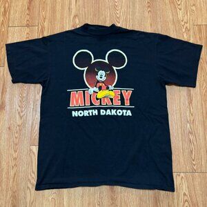Vintage 90s Mickey Unlimited Disney Logo‎ North Dakota Shirt